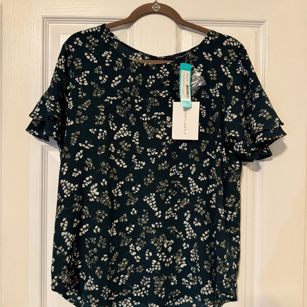 41 Hawthorn Emerald Floral Top